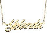 GR35Z9 Yolanda Name Necklace Gift for Her His