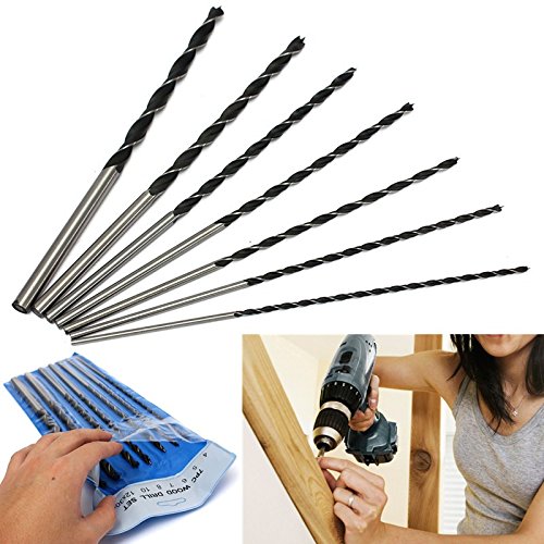 7 Pcs 12" Brad Point Drill Bits Set Tools Wood Boring Extra Long Drill
