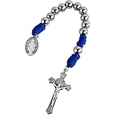 lulucross 7mm One Decade Pocket Rosary with Miraculous Medal for Great Catholic for Women and Men