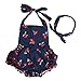 Baby Girls 2pcs Sets Cotton Ruffles Romper Outfits Clothes (L:24Months, Navy Cherry)