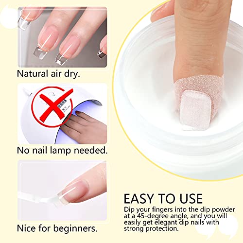 Saviland Clear Dip Powder 2.1oz Dip Powder Dipping Powder for French