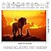 Allenjoy 7x5ft African Jungle Safari Scenic Backdrop Wild Lion Tropical Sunset Grassland Photography Background Baby Shower Birthday Theme Party Decorations Cake Table Banner Photo Booth Prop