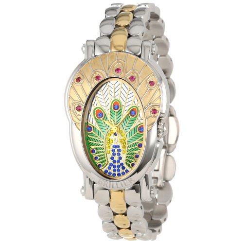 Brillier-Womens-18-06-Royal-Plume-Peacock-Inspired-Swiss-Genuine-Red-Rubies-Watch