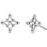 Boma Jewelry Sterling Silver Bohemian Star Stud Earrings
