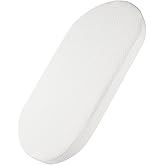 Mecc ecoh Baby Bassinet Mattress, 100% Breathable Cover, Water-Resistant Lining, Oval 30"x15"x2" Fit for Safety 1st/ Delta Children Slumber/Baby Delight Go with Me Slumber Rockin and Moses Basket