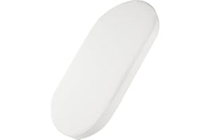 Mecc ecoh Bassinet Mattrss, Oval 30"x15" Bedside Sleeper Mattress, 2" Thick Strong Support, Removable Breathable Cover, Water Resistant Lining Protector, Non-Toxic, Hypoallergenic, Easy to Clean