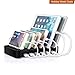 MixMart 6-Port USB Charging Station Docks for Multiple Devices like iPhone/ iPad/ Universal Smart Phones and Tablets