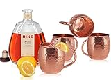 Hagestad Moscow Mule Copper Mugs, Pure Hammered Solid Copper. Handcrafted 21 Gauge Copper Cup with No Inner Lining, Leak-Free, Keeps your Drinks & Cocktails Cold! 16 OZ. Set of 4