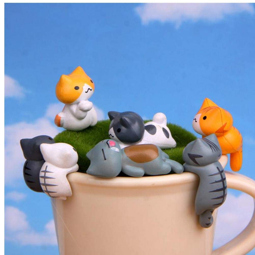 1x Mini Chats Miniatures Miniature Cartoon Jardin Decor Vivid Artisanat Fee Pour Paysage Accueil Pots Plante Bonsai Jardin Jardin Decoration D Exterieur