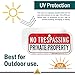 Private Property No Trespassing Sign, 6