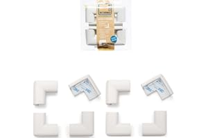 Roving Cove Corner Protector for Baby (8 Large Corners), Hefty-Fit Heavy-Duty Soft Rubber Foam Furniture Corner Bumper Guards, 3M Adhesive Pre-Taped, Oyster White (Off White)
