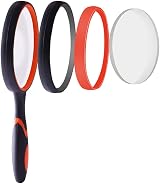 kuou Magnifying Glass 10X 75mm Handheld Reading Loupe Non-Slip Rubber Handle view 5