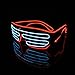 LERWAY Black Frame Neon El Wire LED Light Up Shutter Glasses Two Colors+ Standard Controller (White + Red)
