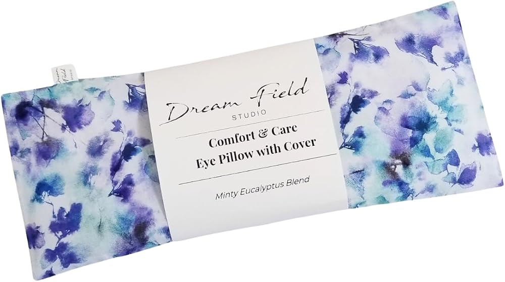 Cooling Mint Eye Pillow, Removable Cover, Herbal Fill | Indigo Bloom | Removable cover for easy care; great for rest, savasan