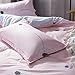 3 Pieces Pink Duvet Cover Set - Ultra Soft and Easy Care Design Bedding Duvet Cover Queen Size + 2 Pillow Shams- 800 TC Dandelion Girls Comforter Cover with Zipper Closure 4 Corner Ties