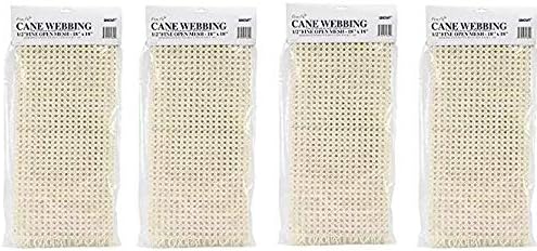Commonwealth Basket Cane Webbing 1/2-Inch Fine Open Mesh 18-Inch by 18-Inch, Natural (Fоur Расk)