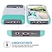 ULAK S7 Case, Galaxy S7 Case, Hybrid Case for Samsung Galaxy S7 2016 Release 2-Piece Dual Layer Style Hard Cover (Minimal Mint Stripes+Grey) Will not Fit S7 Edge