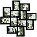 Adeco Decorative Black Wood Wall Hanging Collage Picture Photo Frame, 12 Openings, 4x6 inches