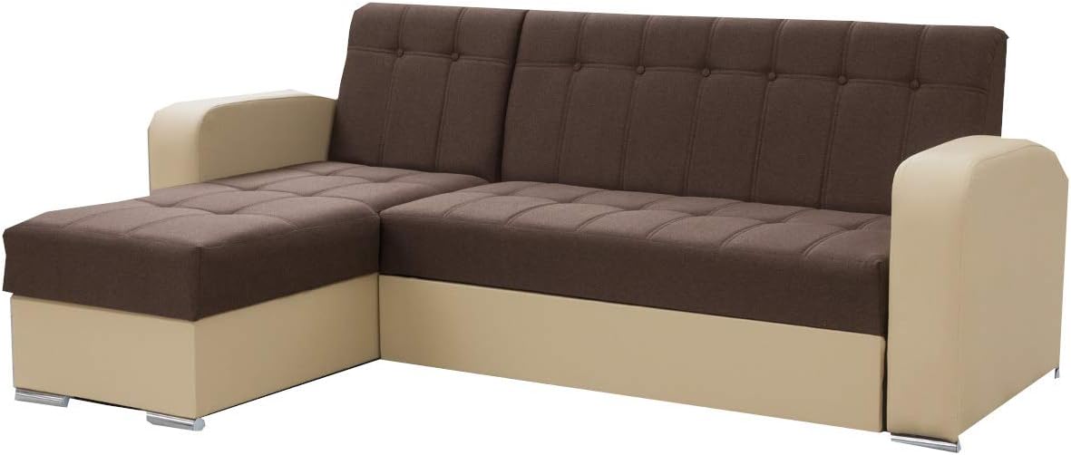 Canape D Angle Convertibles 3 Place Tissu Et Simili Cuir Willy