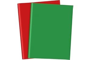 CHRORINE Lot de 50 feuilles de papier cadeau de Noël 2 styles en vrac pour emballage, fête de Noël, loisirs créatifs (rouge/v