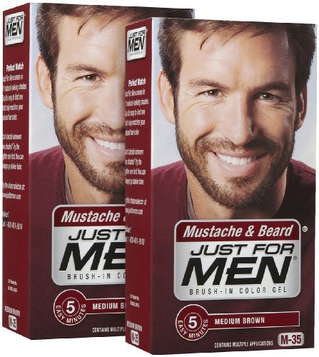Just For Men Brush In Color Mustache Beard Medium Brown 2 Pk