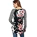 A Blues Man Womens Floral Print Long Striped Sleeve Casual Blouse T Shirt Tops