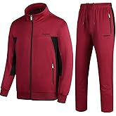 PUMPITU Men's Casual Athletic Tracksuit Long Sleeve Sweatsuit Set Full Zip Running Jacket and Pants 2 Piece Outfits