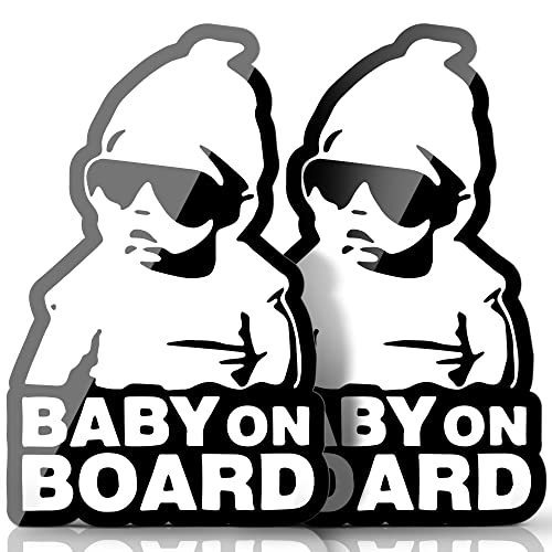 Baby on Board Sticker for Cars Funny, Baby Carlos Hangover, Black and