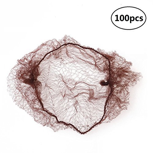 EBTOYS 100pcs Hair Nets Invisible Elastic Edge Mesh (Coffee)