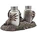 Graveyard Zombie Glass Salt and Pepper Shaker Set Figurine Sculpture Halloween Decoration & Decorative Bar or Kitchen Tabletop Accent and Gothic Gifts