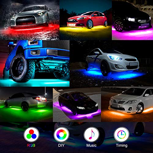 MICTUNING 12V Car Underglow Lights, Neon Accent Lights Strip Undercar