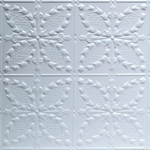 Shanko W335LIG Pattern 335 Pressed Metal Lay-in Grid Ceiling Tile, 20 sq. ft, White, 5 Piece