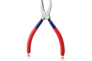 GOLD DEER 6" Glass Breaking Grozing Pliers - Curved Jaw Breaker Grozier for Stained Glass - Multipurpose Cutting Tool for Mos