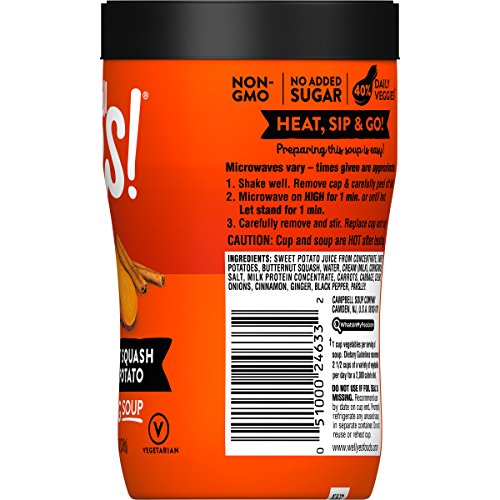 Campbell's Well Yes! Sipping Soup, Vegetable Soup On The Go, Butternut Squash & Sweet Potato, 11.1 oz. Cup (Pack of 8) - Thumbnail 5