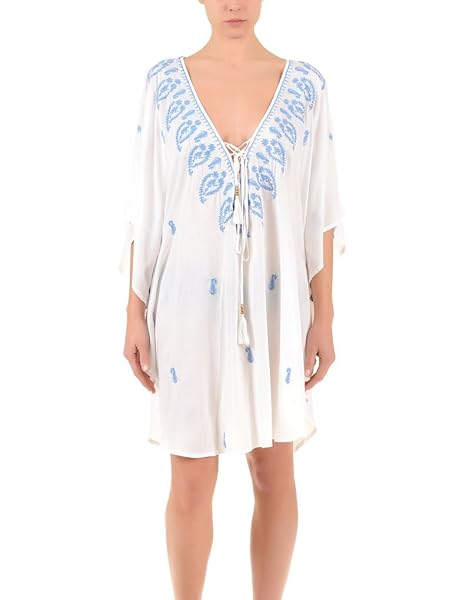 Iconique Ic7 062 Womens White And Light Blue Paisley Beach