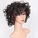 ELIM Wigs for Black Women Short Curly Wigs with Bangs Black and Brown African American Kinky Curls Wig Z131