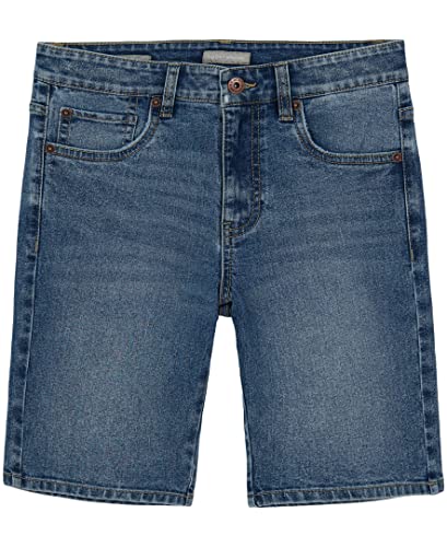Lucky Brand Boys’ Classic Fit Denim Shorts, 5-Pocket Style, Zipper Fly & Button Closure, Bluster, 10