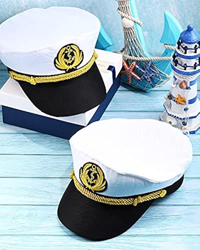 SATINIOR Pieces Yacht Captain Hat Navy Sailor Ship Cap for Adult