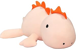 SQEQE Weighted Dinosaur Plush, Anxiety Weighted Stuffed Animals, Weighted Dinosaur Plushie Weighted Dino Throw Pillows for Kids Adults Pink 9.8 Inch, 0.8 lbs