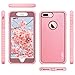 ULAK iPhone 7 Plus Case, Slim Shockproof Flexible TPU Bumper Case Durable Anti-Slip Slim Front and Back Hard Protective Cover for Apple iPhone 7 Plus Rose Gold Bling