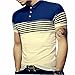 LOGEEYAR Mens Summer Slim Fit Contrast Color Stitching Stripe Short Sleeve Polo Casual T-Shirts (Large, 508-white)