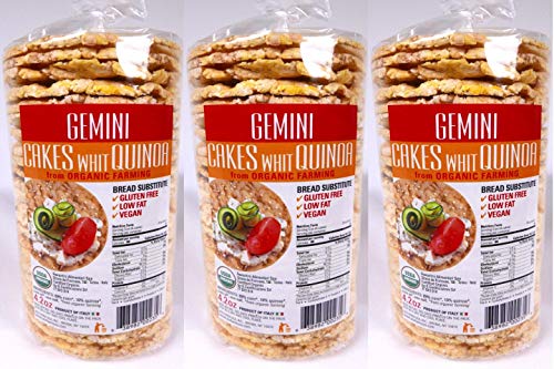 Gemini Organic Thin Cake, Quinoa, 4.2 oz (Pack of 3), Gluten Free (Quinoa)