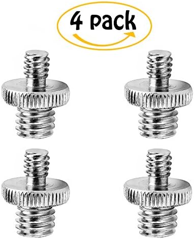 Standard 1/4"-20 Male to 3/8"-16 Male Threaded Tripod Screw Adapter Mounting Converter for Camera/Tripod/Monopod/Ballhead/Light Stand/Shoulder Rig/Socket Studio/Lighting Equipment/LED Panel-4 Pack