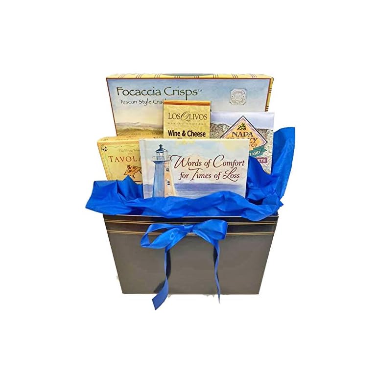 Sympathy Gift Basket for Loss with Words of Comfort Book and Snacks a Bereavement Gift for Men