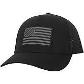 Dumont Supply - American Flag Hat, Curved Bill, Performance Snapback Hat, Water-Resistant Baseball Cap, Men & Women