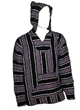 Unisex Jerga/ Baja/ Mexican Blanket Woven Hoodie Hooded Poncho Jacket
