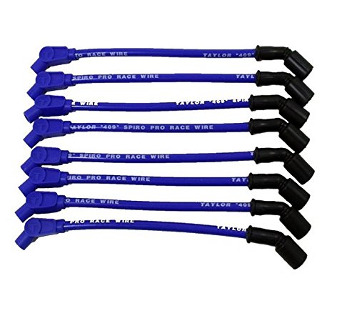 Taylor Cable 79614 409 Spiro-Pro 10.4mm Ignition Wire Set Blue For Vehicles w/LS Truck Headers 11.75 in. 135 Deg. Plug Boot 409 Spiro-Pro 10.4mm Ignition Wire Set