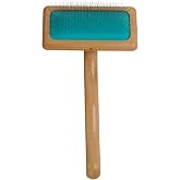 Artero Stella Super Soft Slicker Brush for Dogs and Cats, Size S | Extra-Flexible 0.63 in Pins, Air Cushion Pad, Bamboo Handle, Fluffing and Finishing, Nature Collection