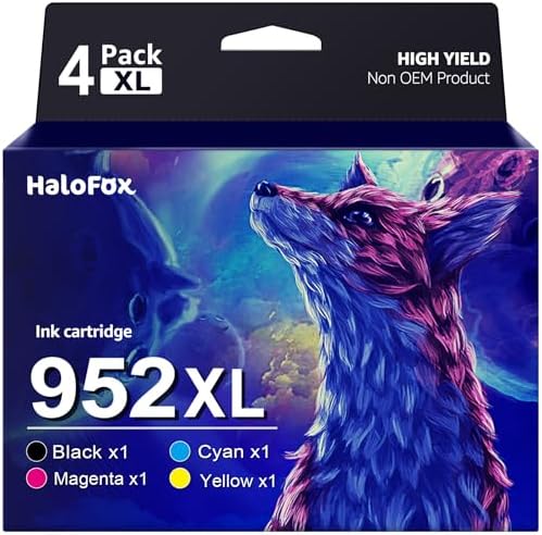 Ankink Compatible 952XL Ink Cartridge Replacement for HP 952 XL 4 Combo Pack (Black, Cyan/Magenta/Yellow) to use with Officejet Pro 8710 7740 Printers