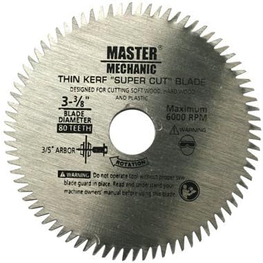 JINDING GROUP 80THSS Master Mechanic 80 Tooth High Speed Steel Thin Kerf Blade, 3-3/8"